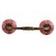 Old Red Ceramic Bridge  Drawer Handle